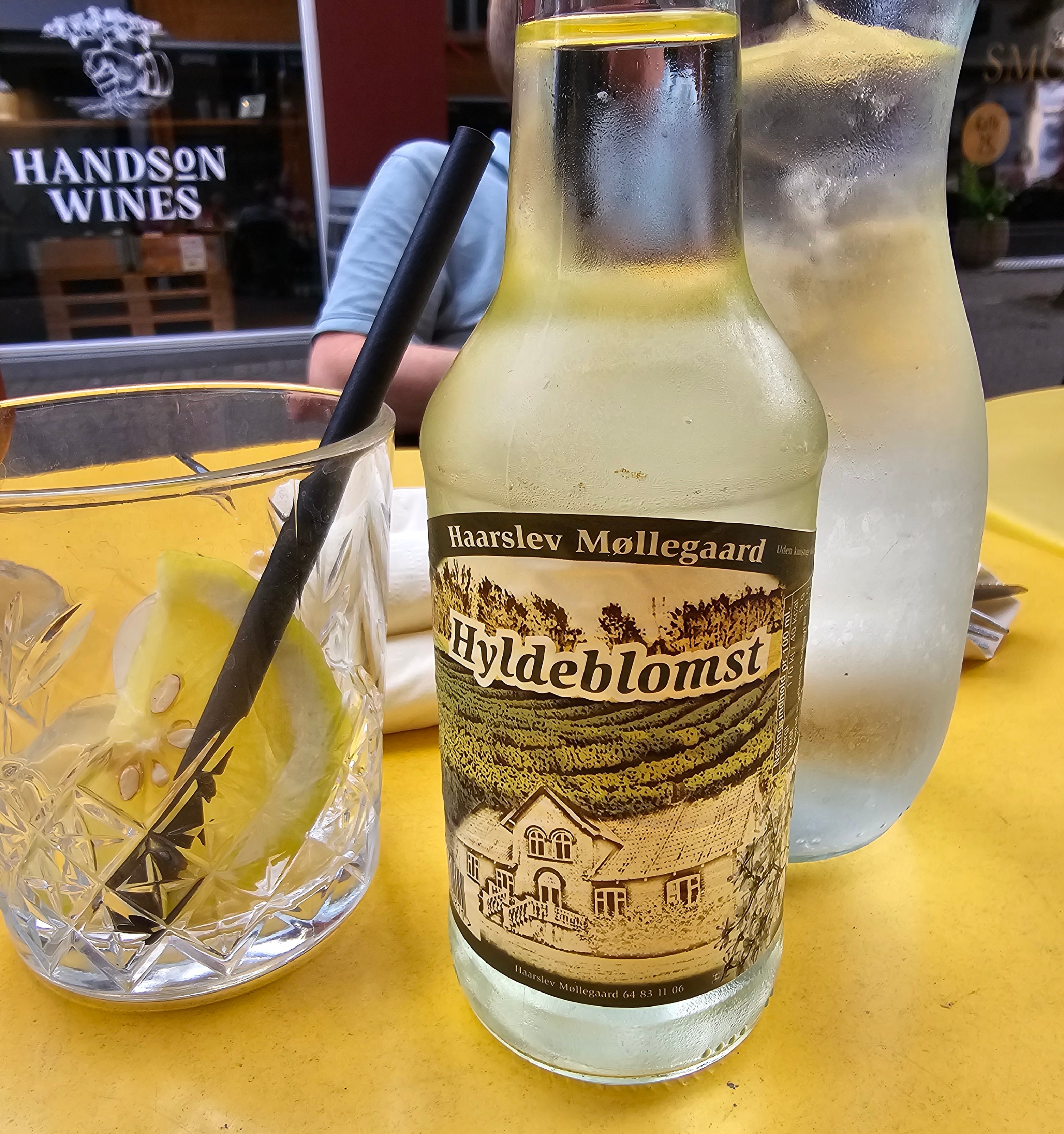 A drink on a table