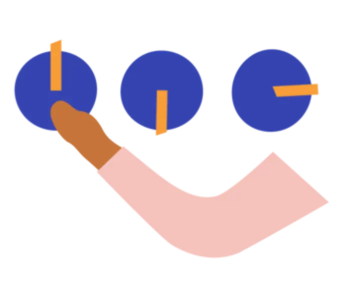 Icon of a hand adjusting settings