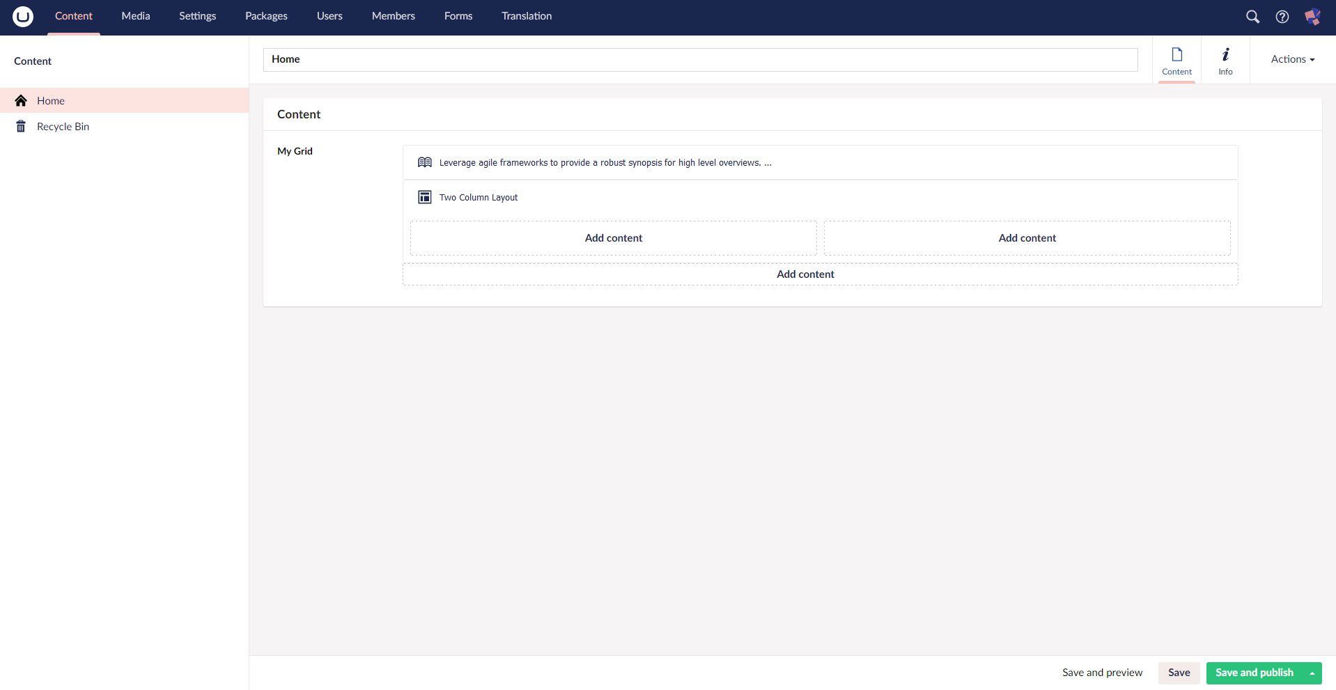 Block Grid Editor Content Placeholders In The Backoffice 1918X991px