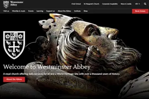 Westminster Abbey new website frontpage