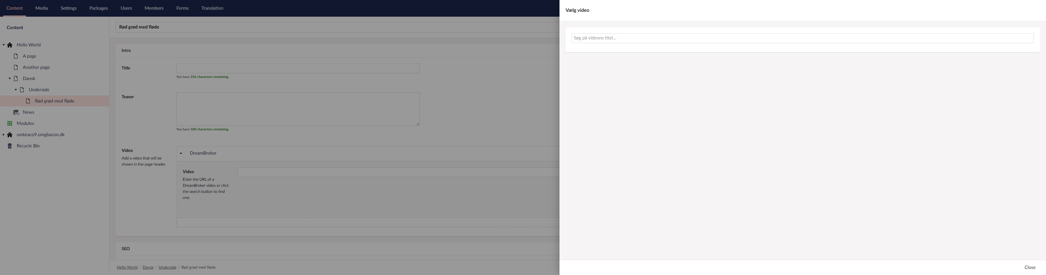 Umbraco 9.4 New Large Overlays