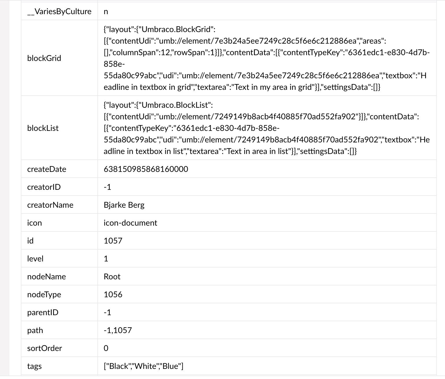 Umbraco 11.3 Indexing JSON 1540X11312px
