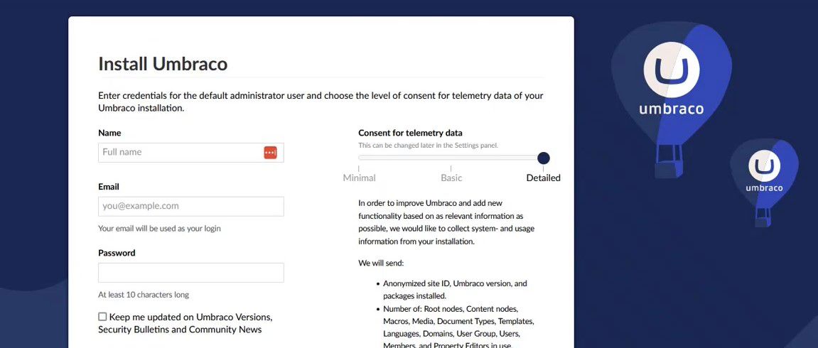 Umbraco 11.3 New Default Telemetry Setting 1151X490px