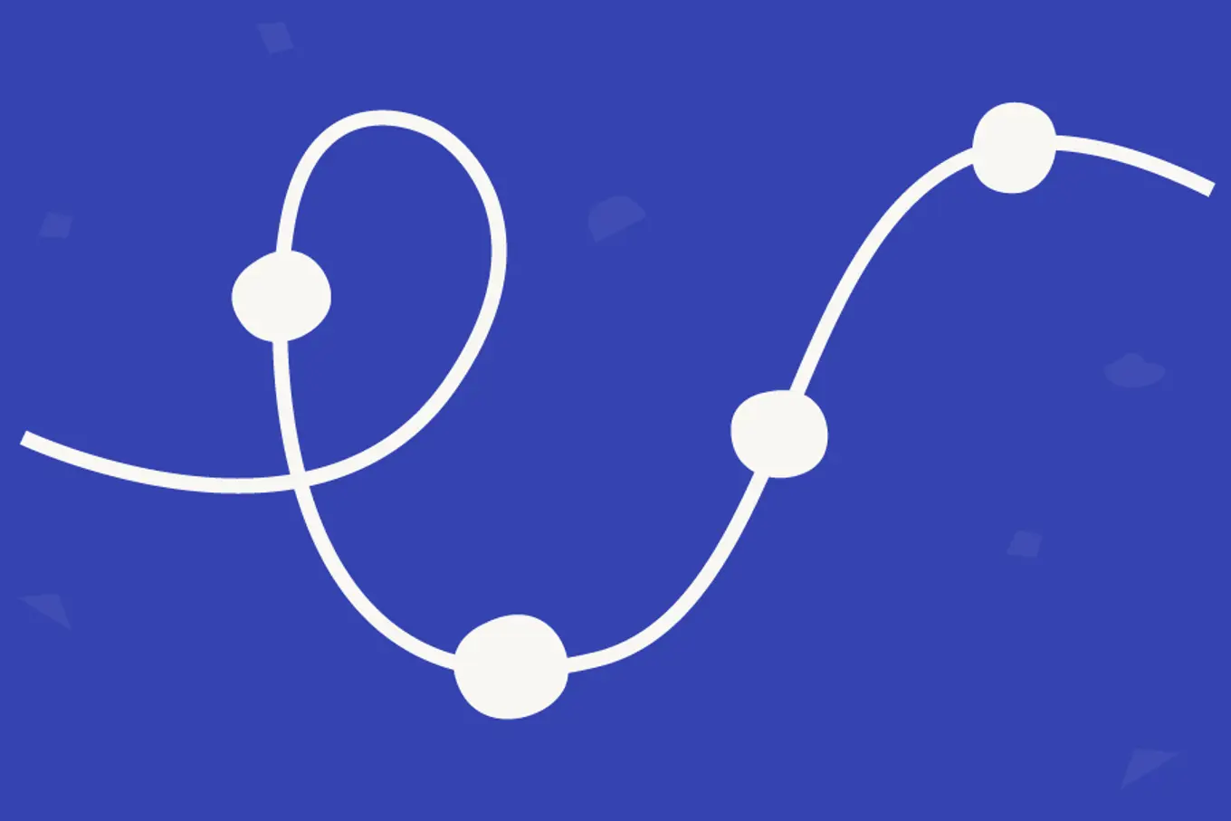 Roadmap illustration: a white string with dots against a blue background
