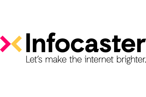 Infocaster logo with text: Let’s make the internet brighter.