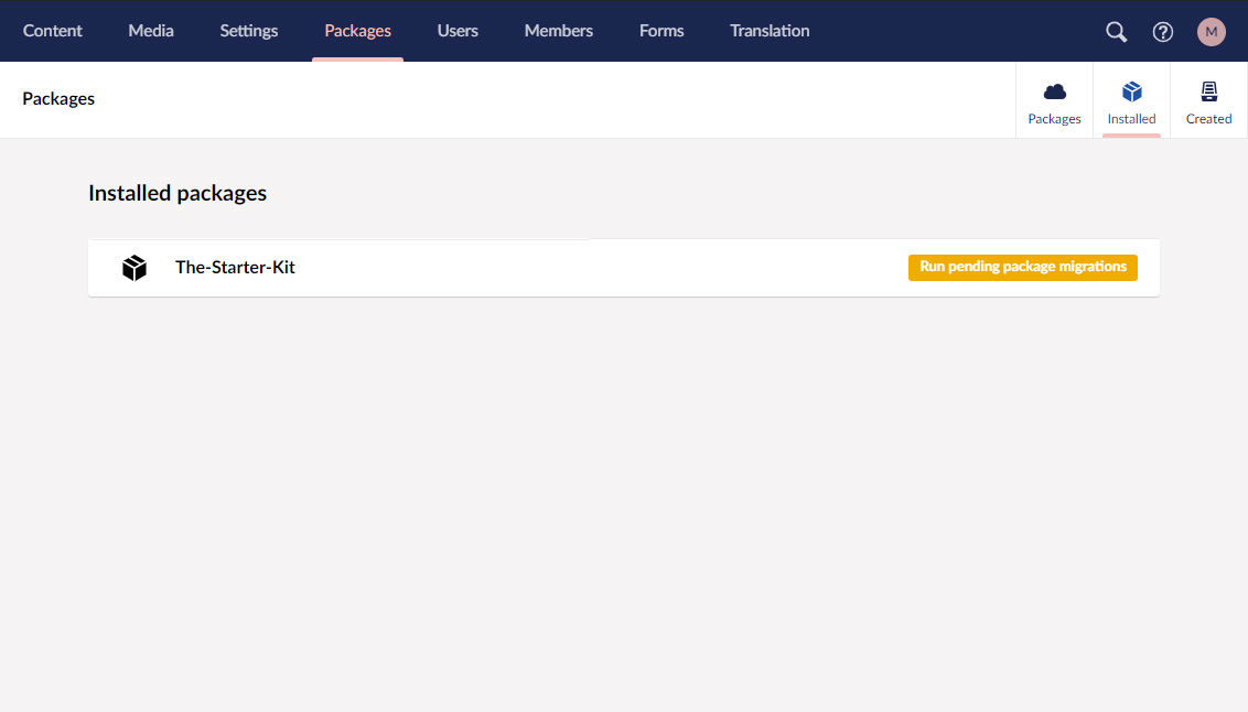 Run Package Magrations From The Backoffice in Umbraco