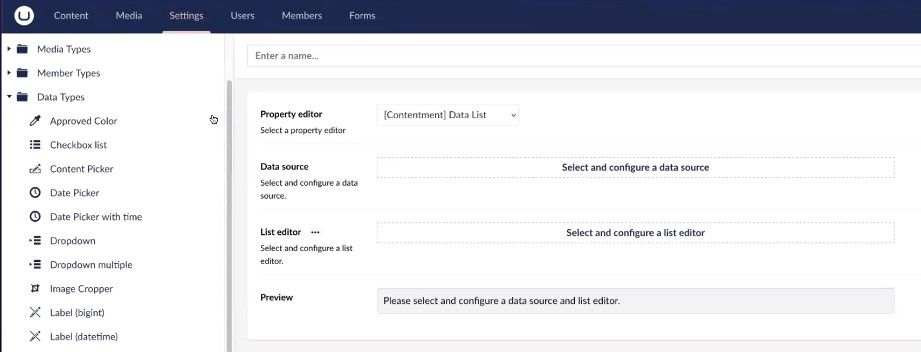 Umbraco Heartcore Data Property Editor