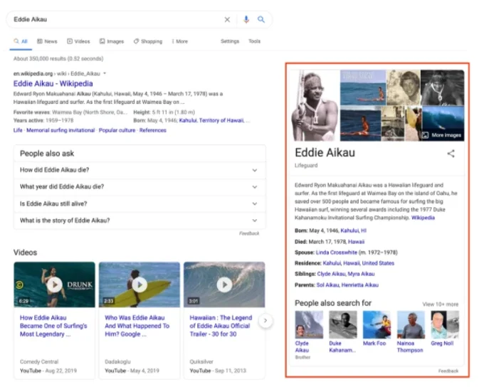 Google Knowledge Graph Example
