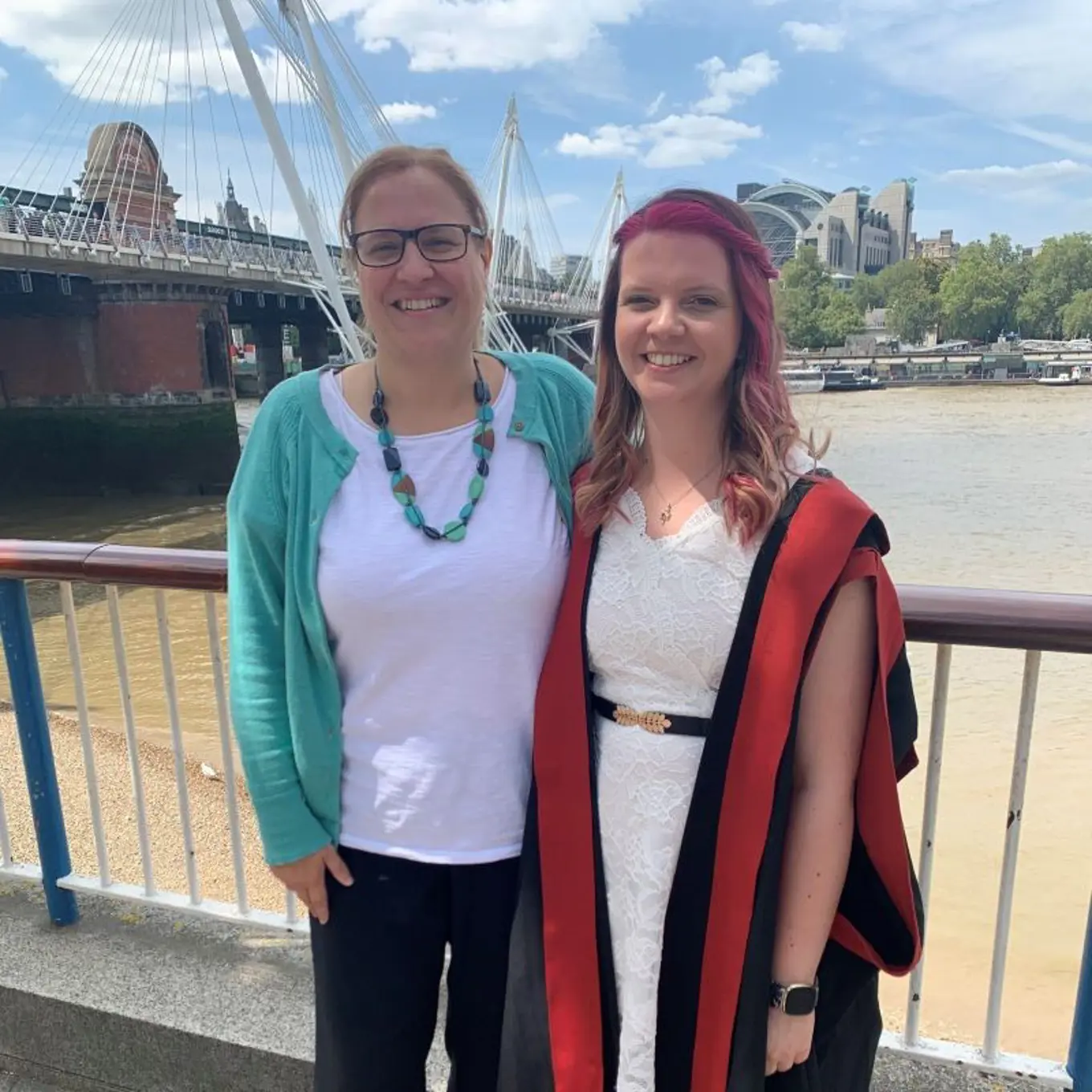 Laura Weatherhead, with Lotte Pitcher, graduating from King's College London