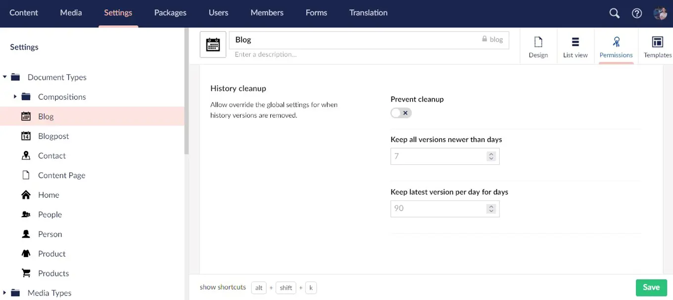 Umbraco 9.1 History Cleanup Policy 1270X566px