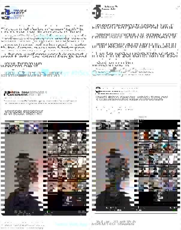 Twitter screenshot of virtual friday bar at Umbraco HQ