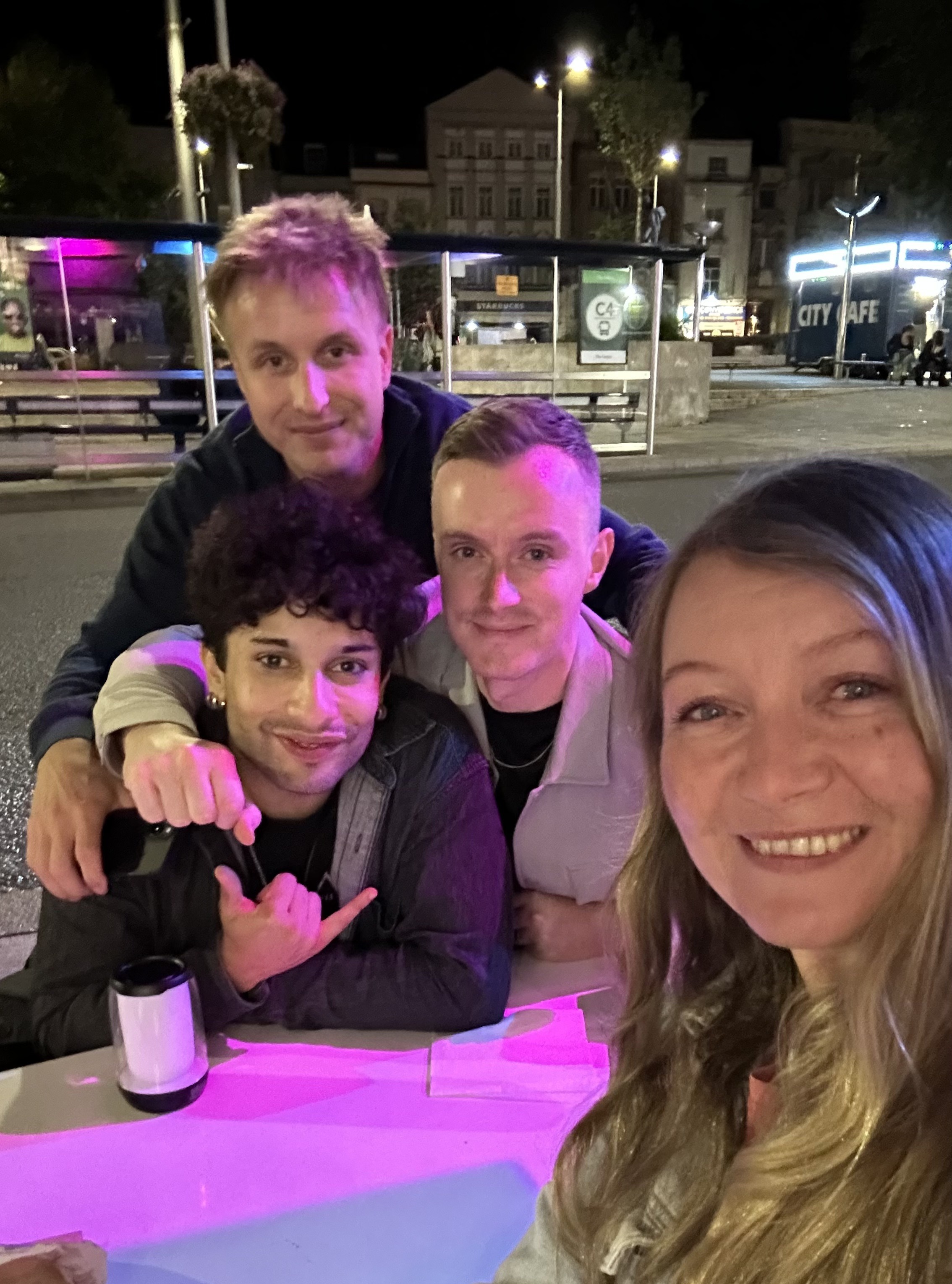 Jen with Fred, Aaron & Jake from HQ, Bristol, 2025